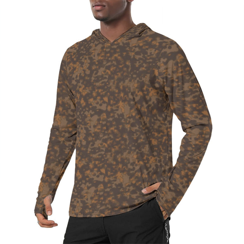 Rauchtarnmuster Autumn CAMO Mens Sunscreen Sports Hoodie With Thumb Holes
