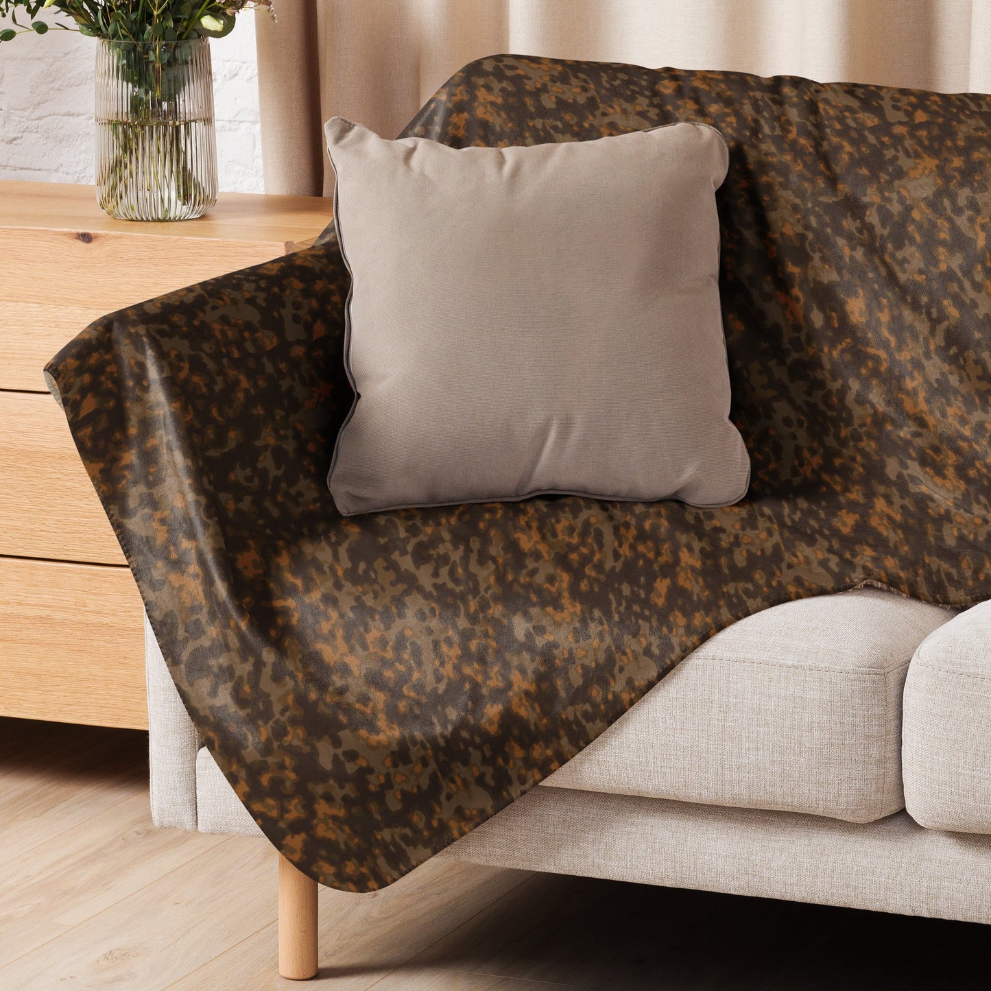 German Rauchtarnmuster Autumn CAMO Sherpa Blanket