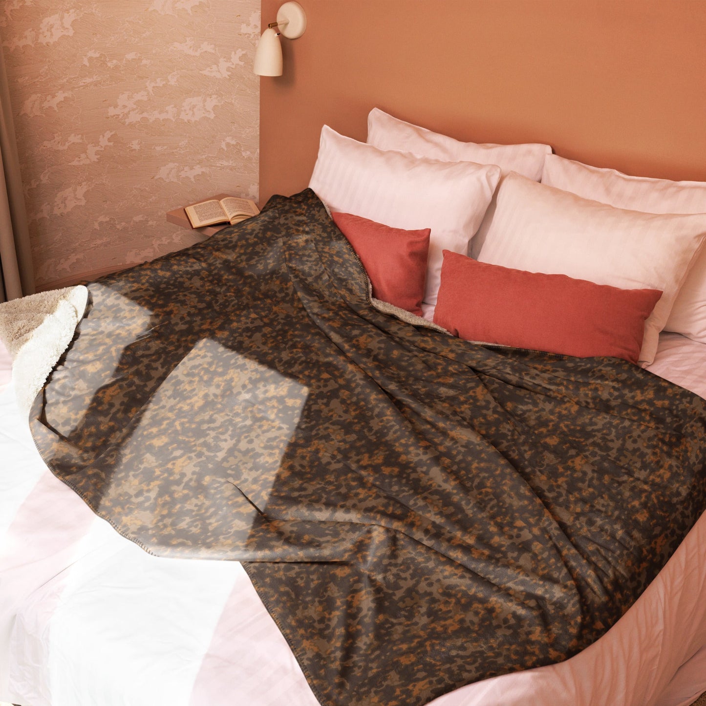 German Rauchtarnmuster Autumn CAMO Sherpa Blanket