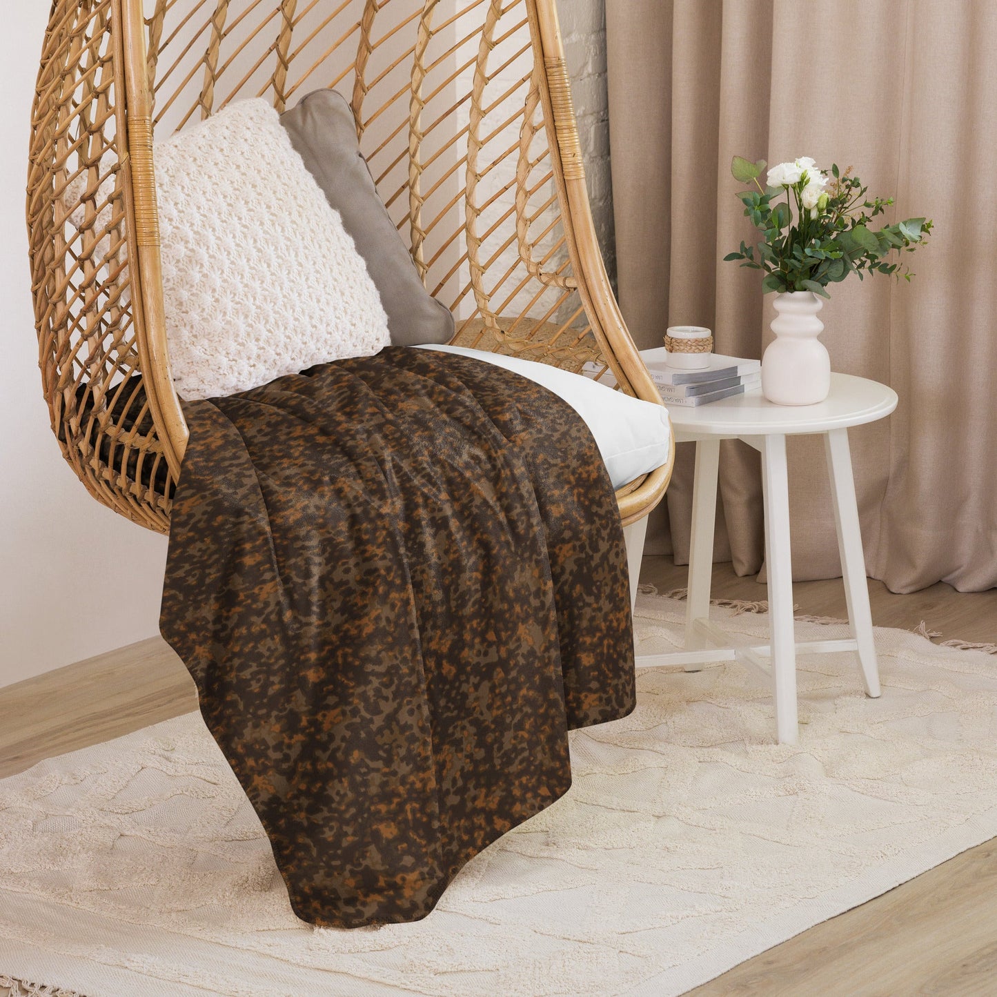German Rauchtarnmuster Autumn CAMO Sherpa Blanket