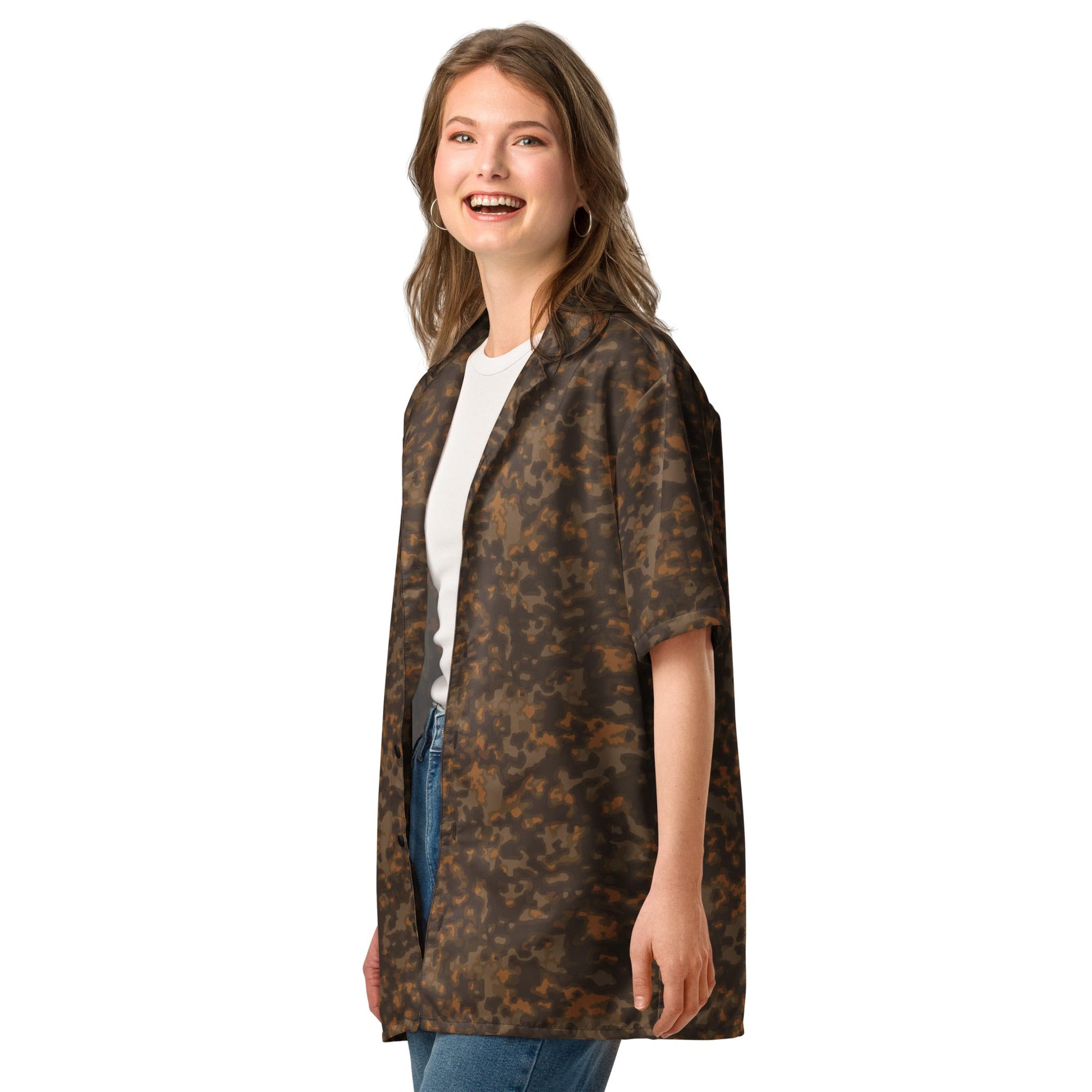 German Rauchtarnmuster Autumn CAMO Unisex button shirt - Button Shirts