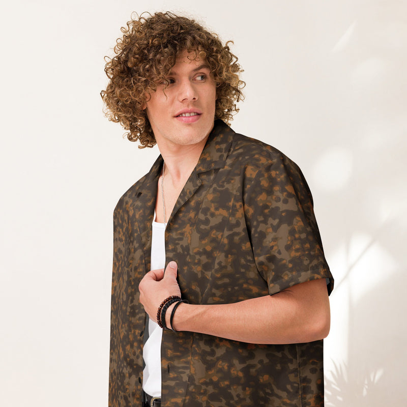 Rauchtarnmuster Autumn CAMO Unisex Short-Sleeve Button Shirt - Button-Up