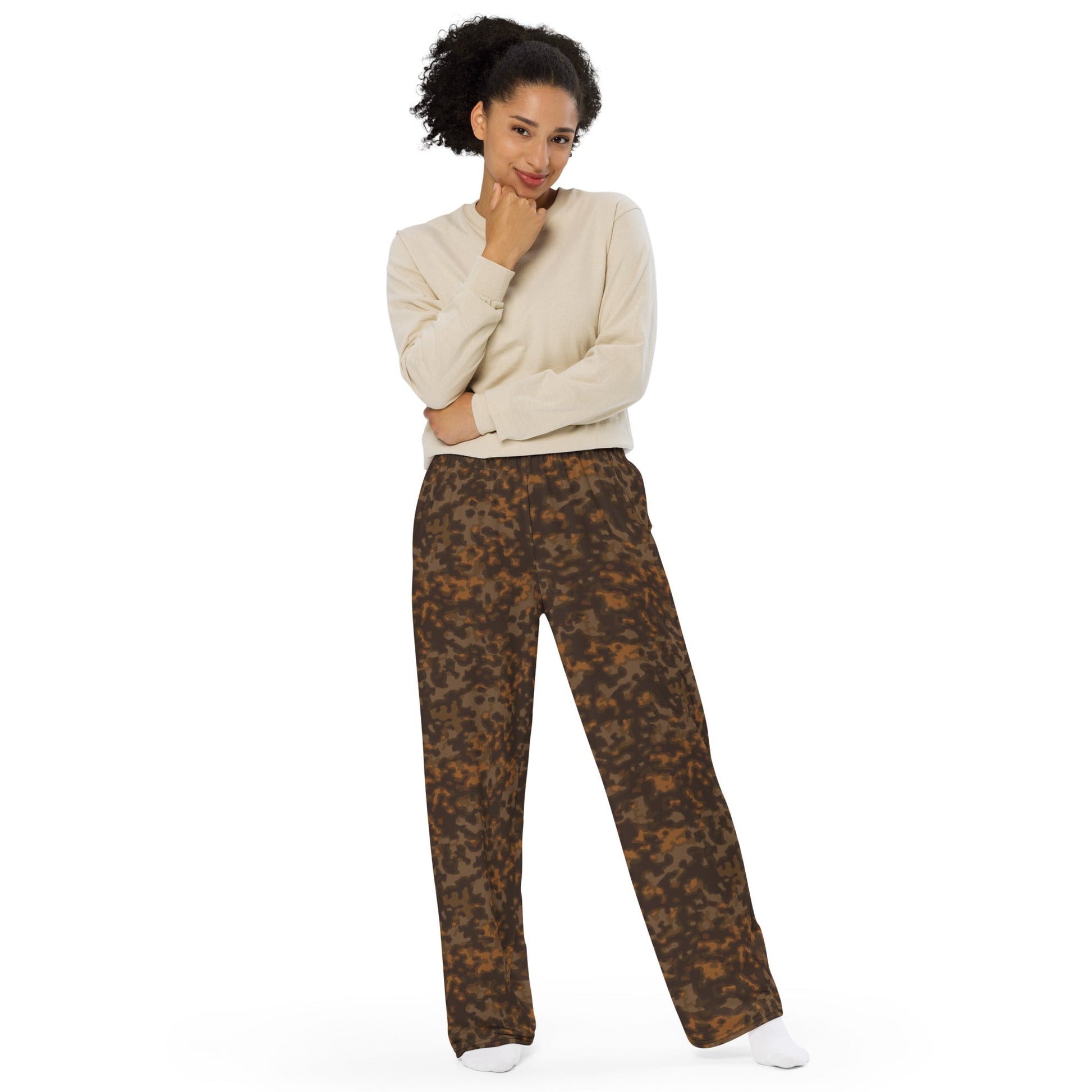 German Rauchtarnmuster Autumn CAMO unisex wide leg pants Wide Pants