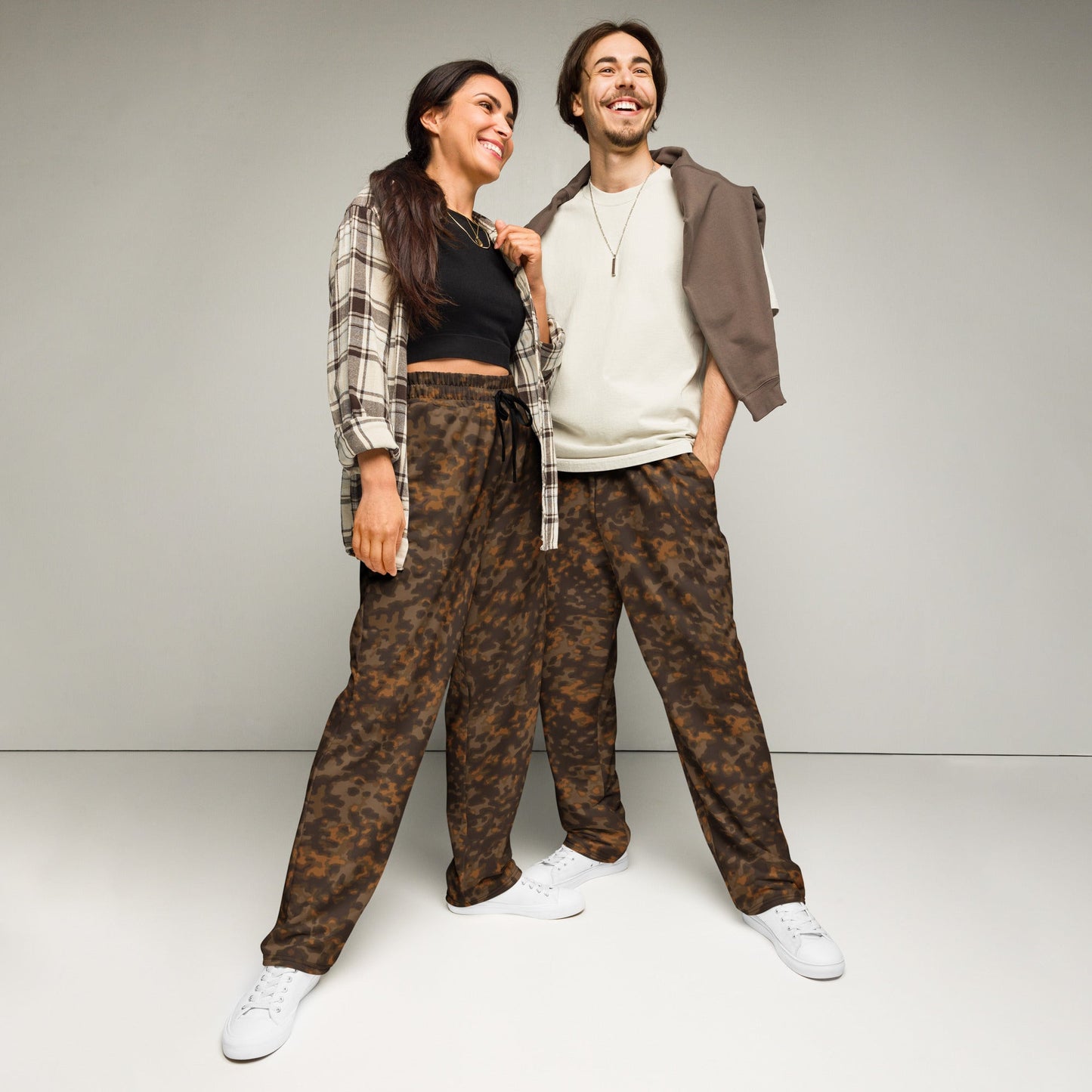 German Rauchtarnmuster Autumn CAMO Unisex Wide-Leg Joggers - 2XS