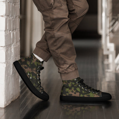 German Rauchtarnmuster Spring CAMO Mens high top canvas shoes - Black / 5 - High Top Canvas Shoes