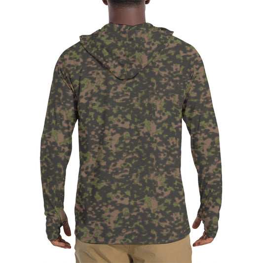 German Rauchtarnmuster Spring CAMO Mens Sunscreen Sports Hoodie With Thumb Holes