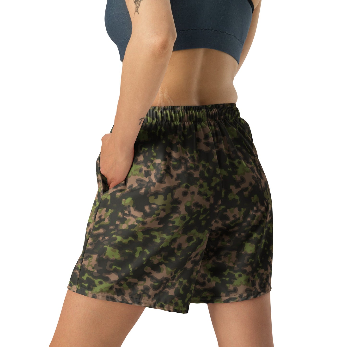 German Rauchtarnmuster Spring CAMO Unisex Athletic Long Shorts