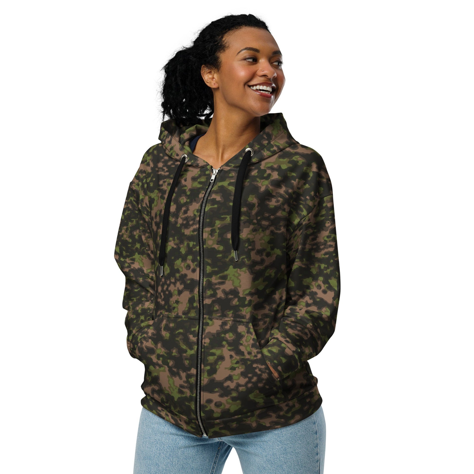 German Rauchtarnmuster Spring CAMO Unisex zip hoodie Zip Hoodies