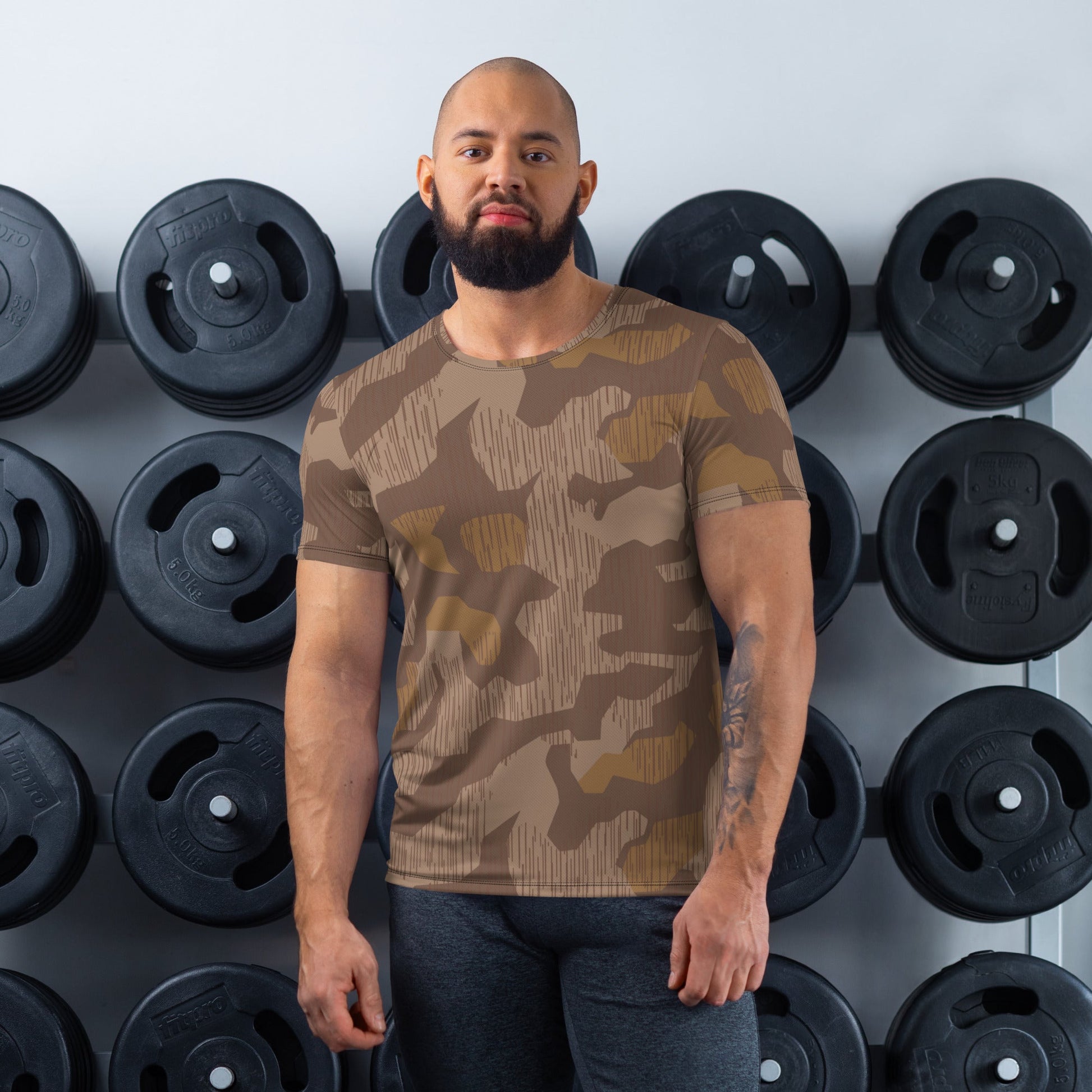 German Splittermuster 1931 Autumn CAMO Mens athletic t-shirt - XS - Athletic T-Shirts