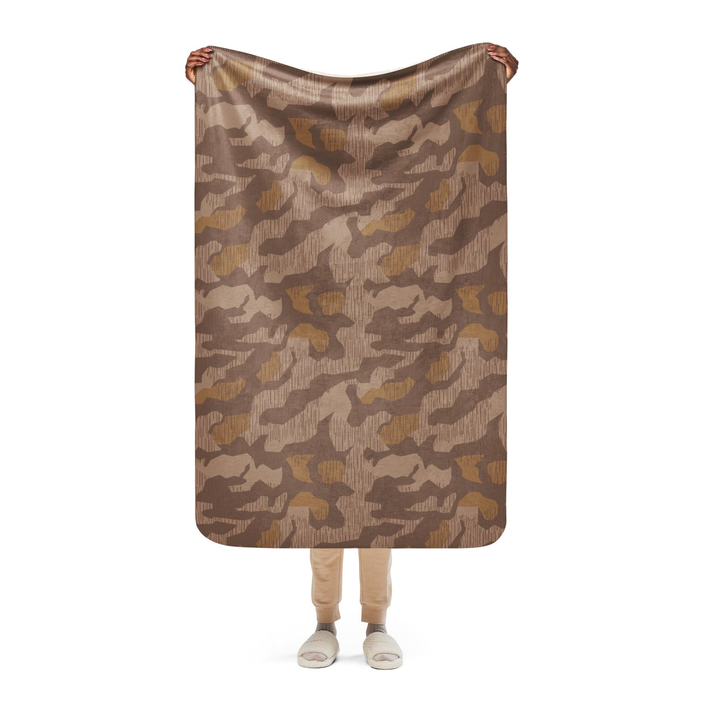 German Splittermuster 1931 Autumn CAMO Sherpa Blanket - 37″×57″