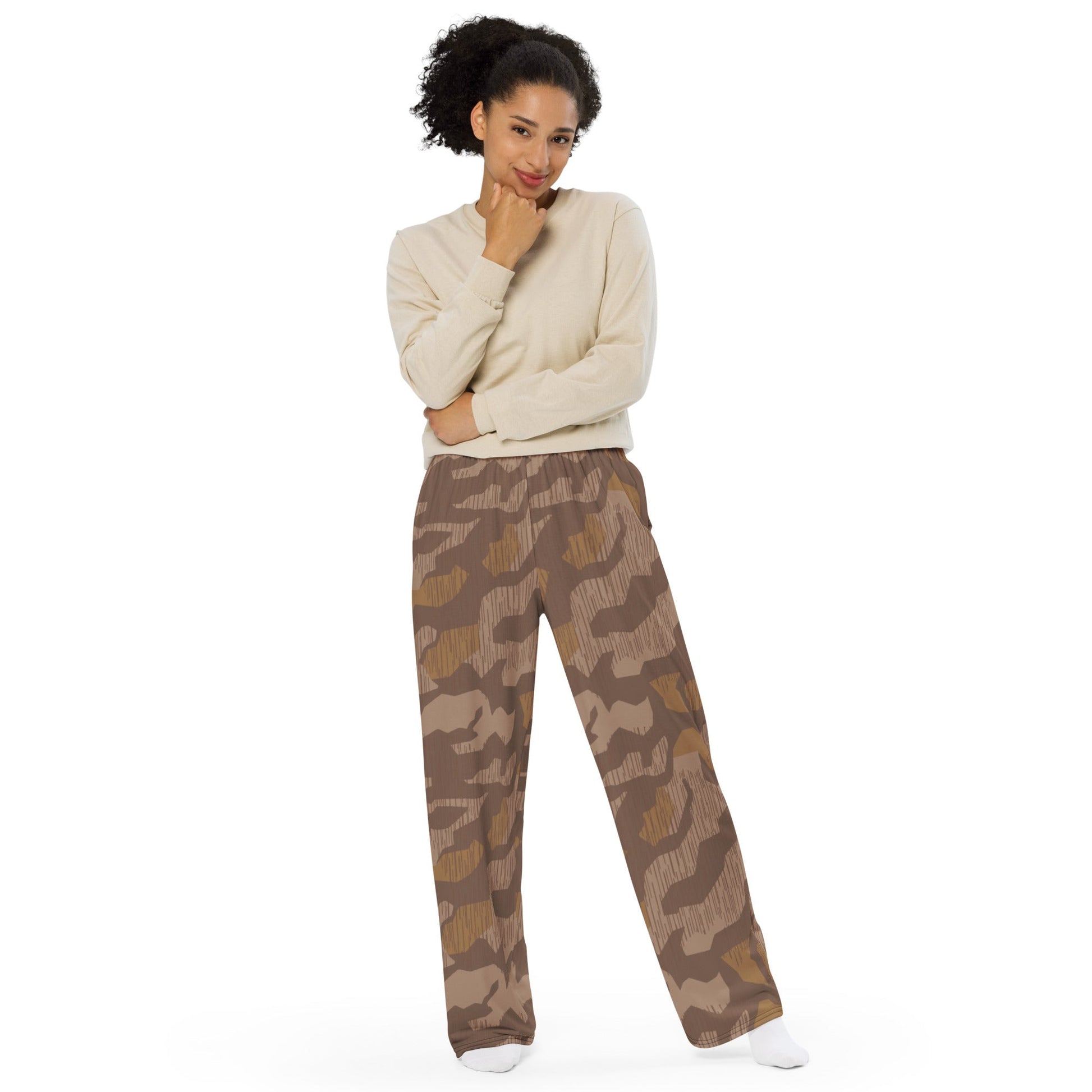 German Splittermuster 1931 Autumn CAMO unisex wide-leg pants - Wide-leg Pants