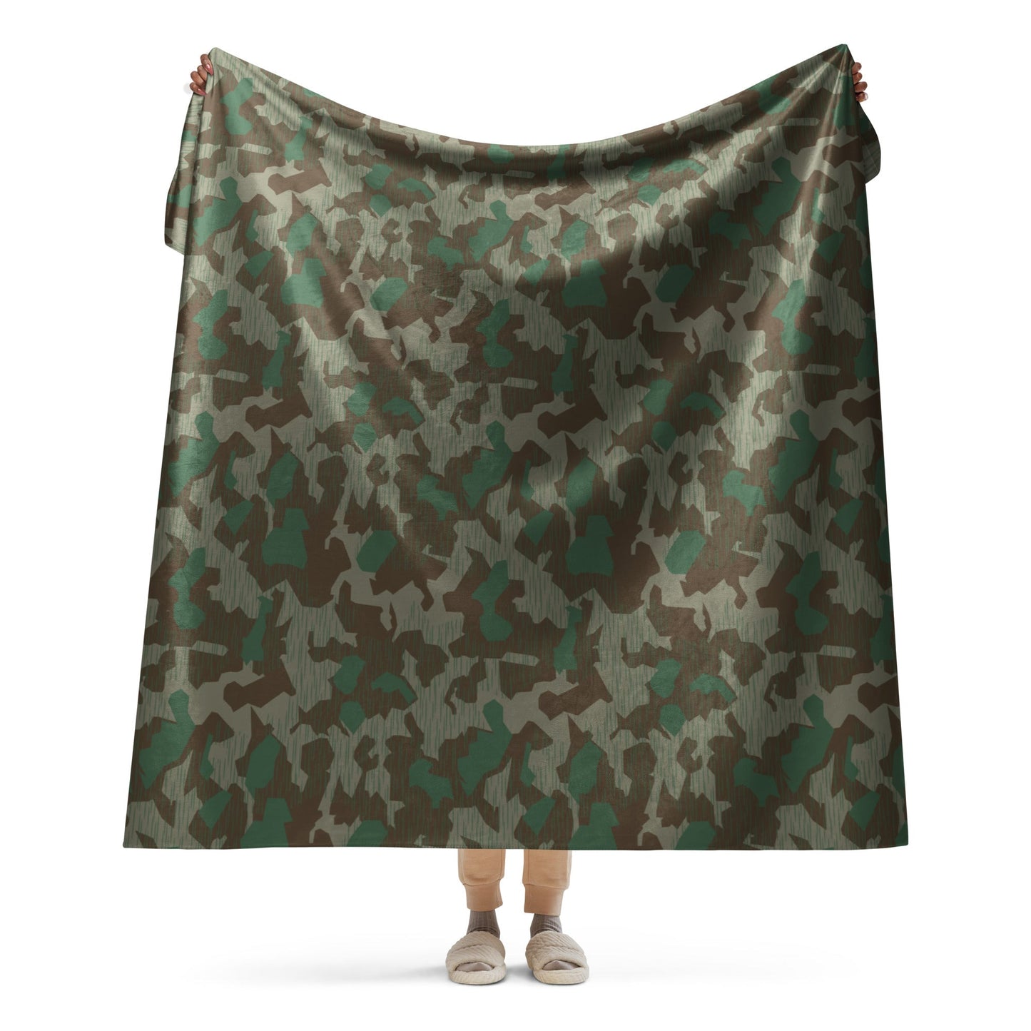 German Splittermuster 41 Luftwaffen CAMO Sherpa blanket - 60″×80″ - Blankets
