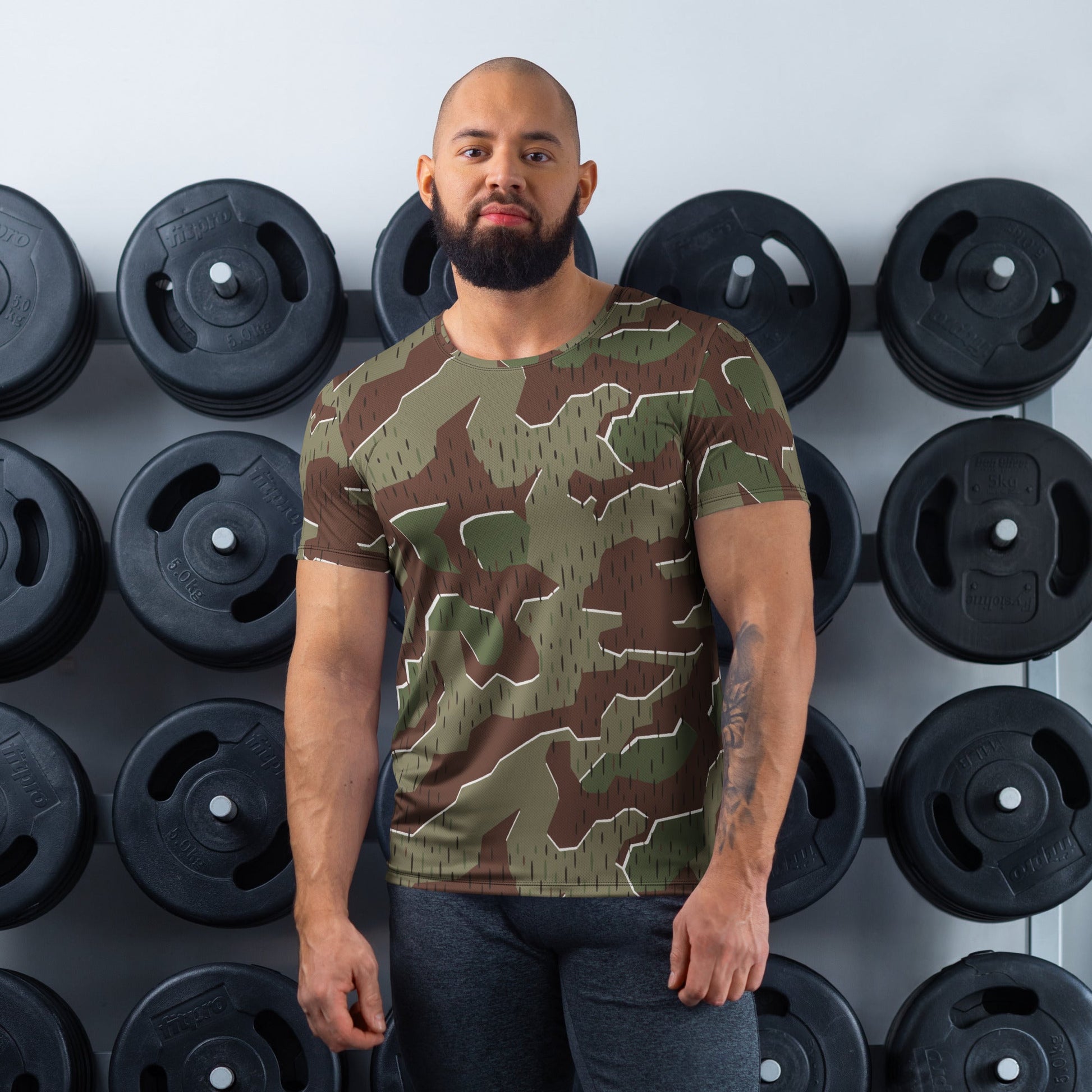 German Splittermuster Bundeswehr Paratrooper CAMO Mens athletic t-shirt - XS - Athletic T-Shirts