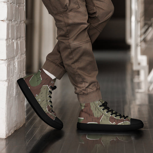 Splittermuster Bundeswehr Paratrooper CAMO Mens High-Top Canvas Shoes - Black / 5