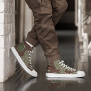Splittermuster Bundeswehr Paratrooper CAMO Mens High-Top Canvas Shoes - White / 5