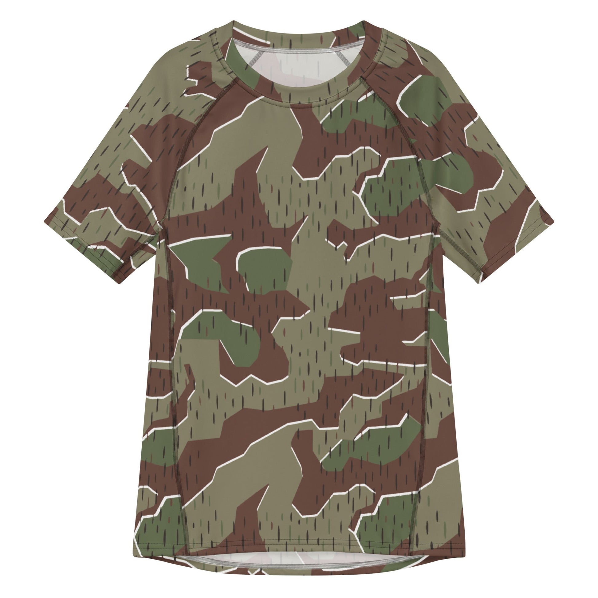 German Splittermuster Bundeswehr Paratrooper CAMO Mens Short-Sleeve Rash Guard - 2XS - Short-sleeve Guards