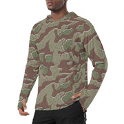 Splittermuster Bundeswehr Paratrooper CAMO Mens Sunscreen Sports Hoodie With Thumb Holes - S / White