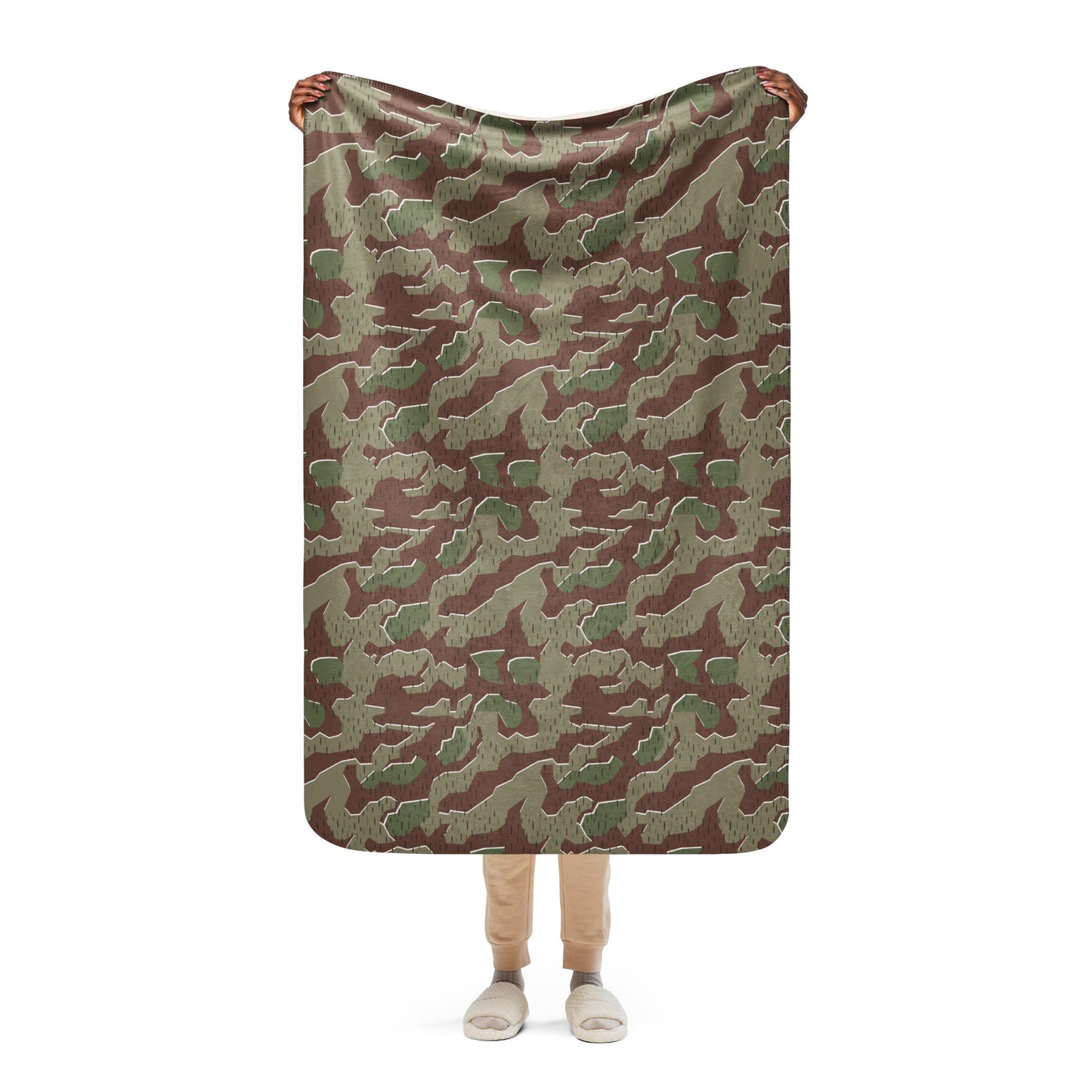 German Splittermuster Bundeswehr Paratrooper CAMO Sherpa blanket - 37″×57″ - Blankets