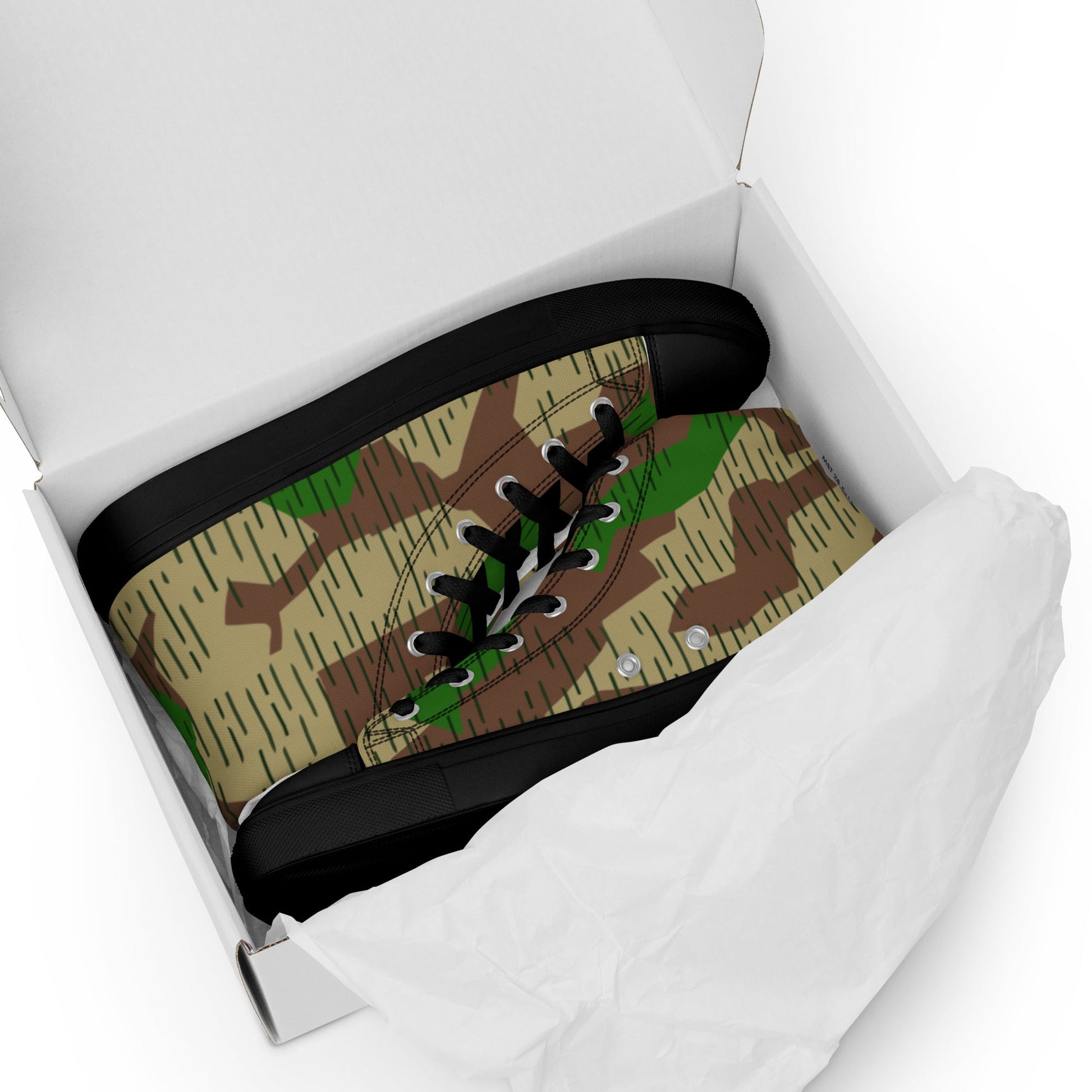 German Splittermuster Buntfarbendruck 31 CAMO Mens high top canvas shoes - High Top Canvas Shoes