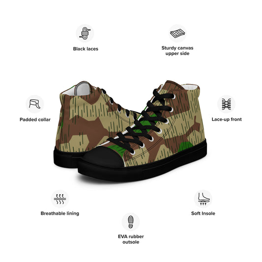 German Splittermuster Buntfarbendruck 31 CAMO Mens high top canvas shoes - High Top Canvas Shoes