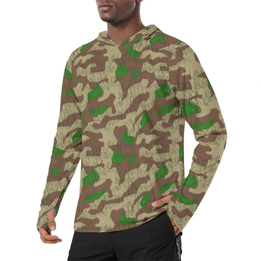 German Splittermuster Buntfarbendruck 31 CAMO Mens Sunscreen Sports Hoodie With Thumb Holes Hoodies