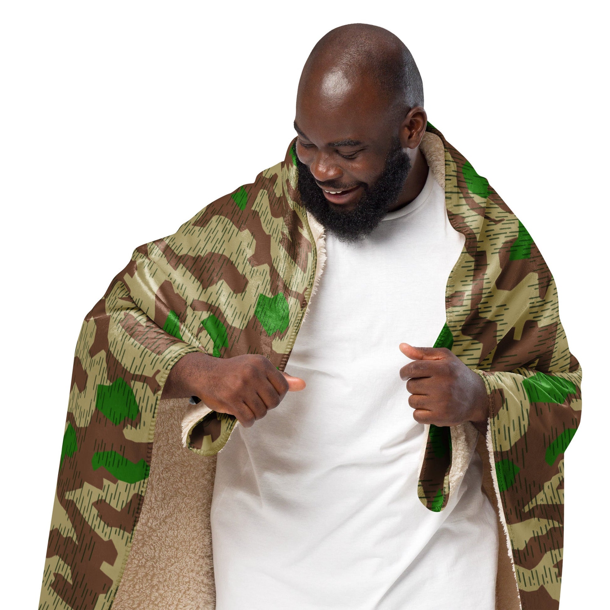 German Splittermuster Buntfarbendruck 31 CAMO Sherpa blanket Blankets