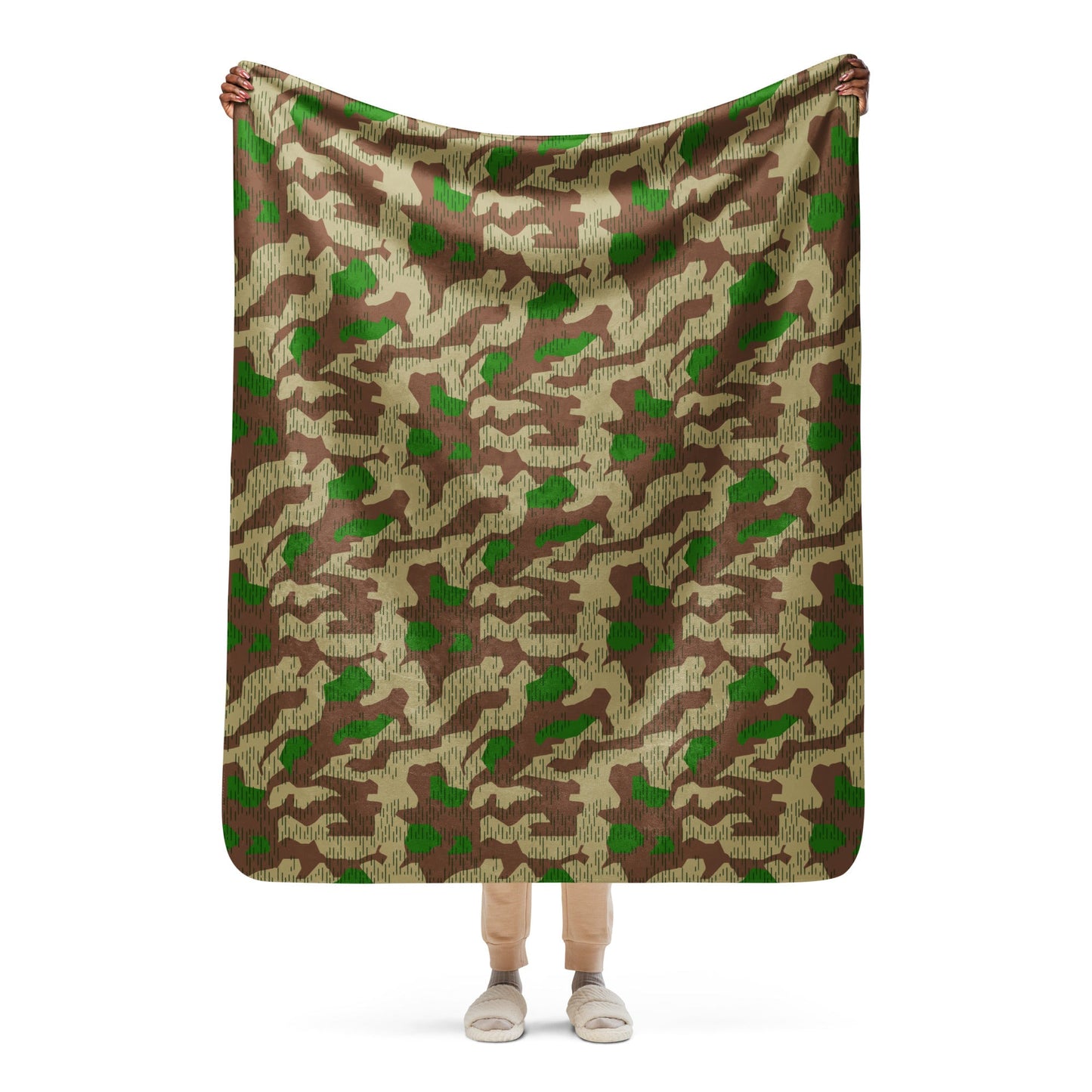 German Splittermuster Buntfarbendruck 31 CAMO Sherpa blanket 50″×60″ Blankets