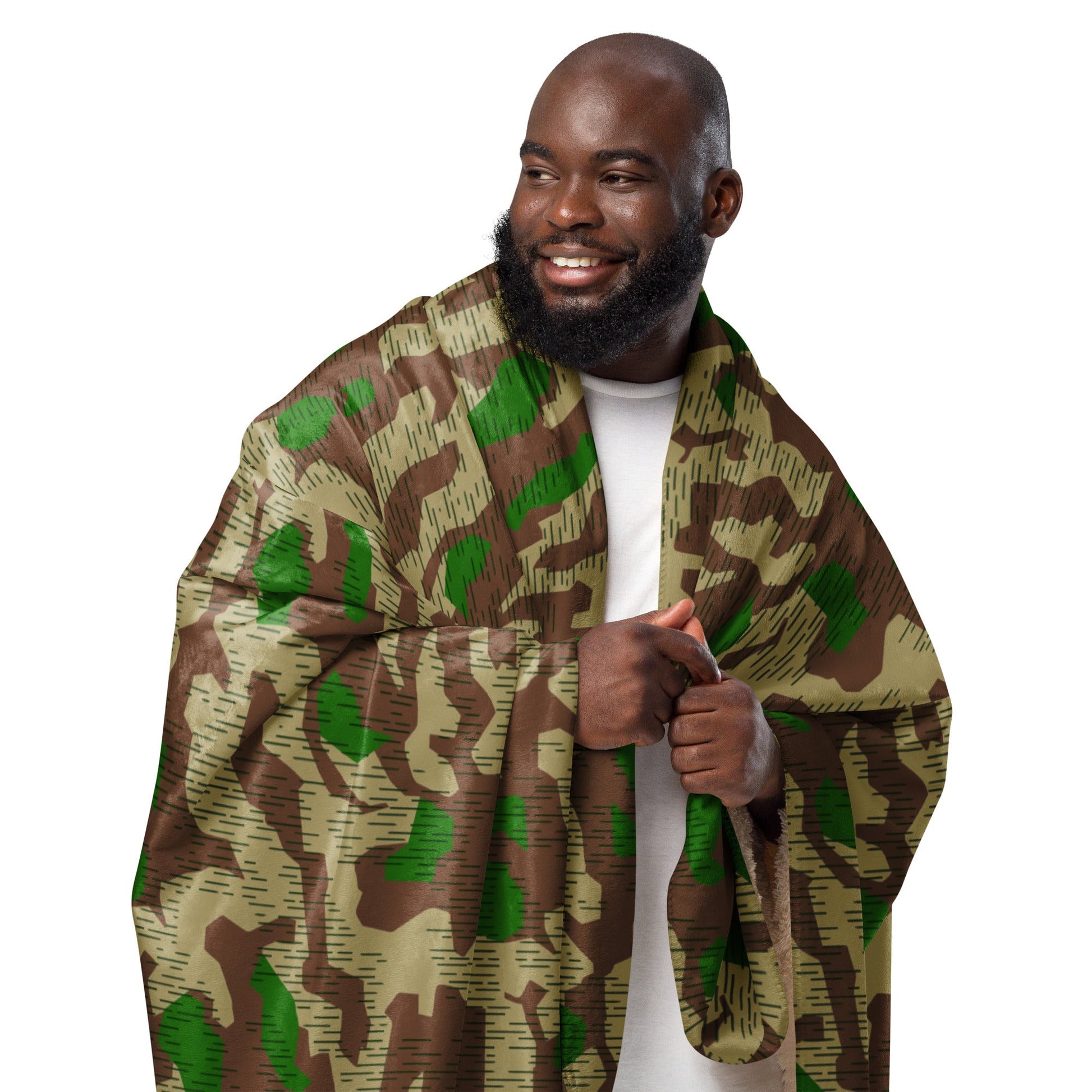 German Splittermuster Buntfarbendruck 31 CAMO Sherpa blanket Blankets
