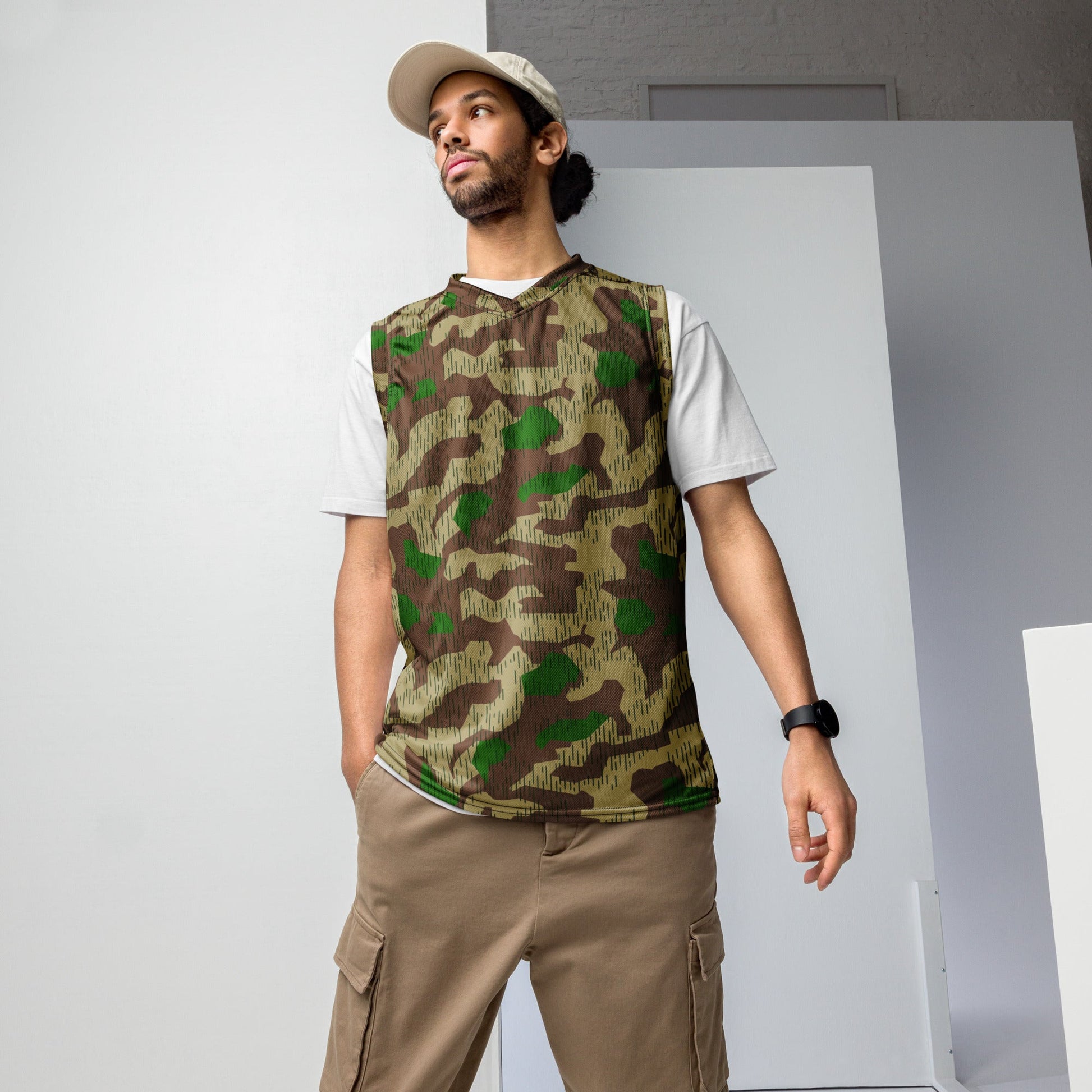 German Splittermuster Buntfarbendruck 31 CAMO unisex basketball jersey - 2XS - Basketball Jerseys