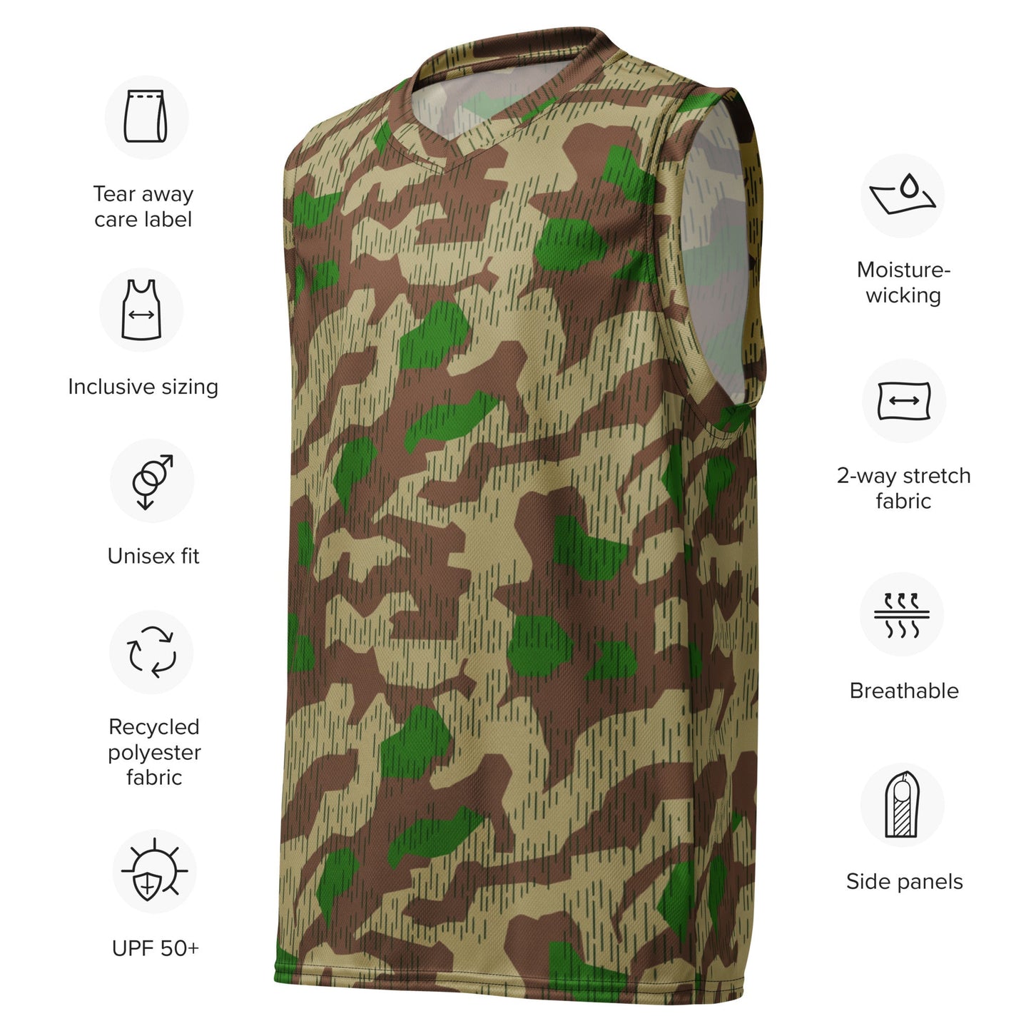 German Splittermuster Buntfarbendruck 31 CAMO unisex basketball jersey - Basketball Jerseys