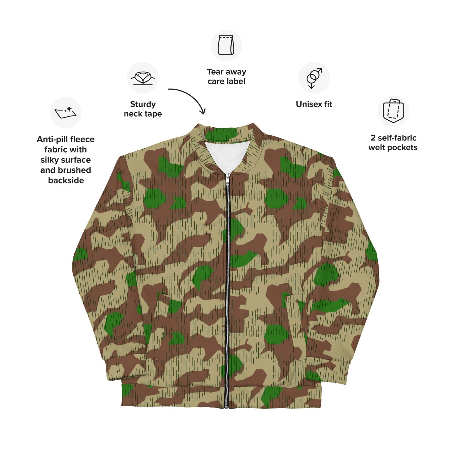German Splittermuster Buntfarbendruck 31 CAMO Unisex Bomber Jacket - Jackets