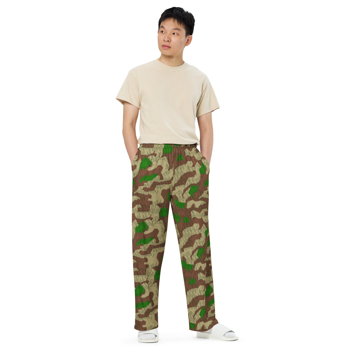 German Splittermuster Buntfarbendruck 31 CAMO unisex wide-leg pants - Wide-leg Pants