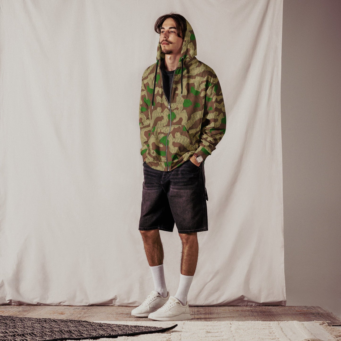 German Splittermuster Buntfarbendruck 31 CAMO Unisex zip hoodie Zip Hoodies