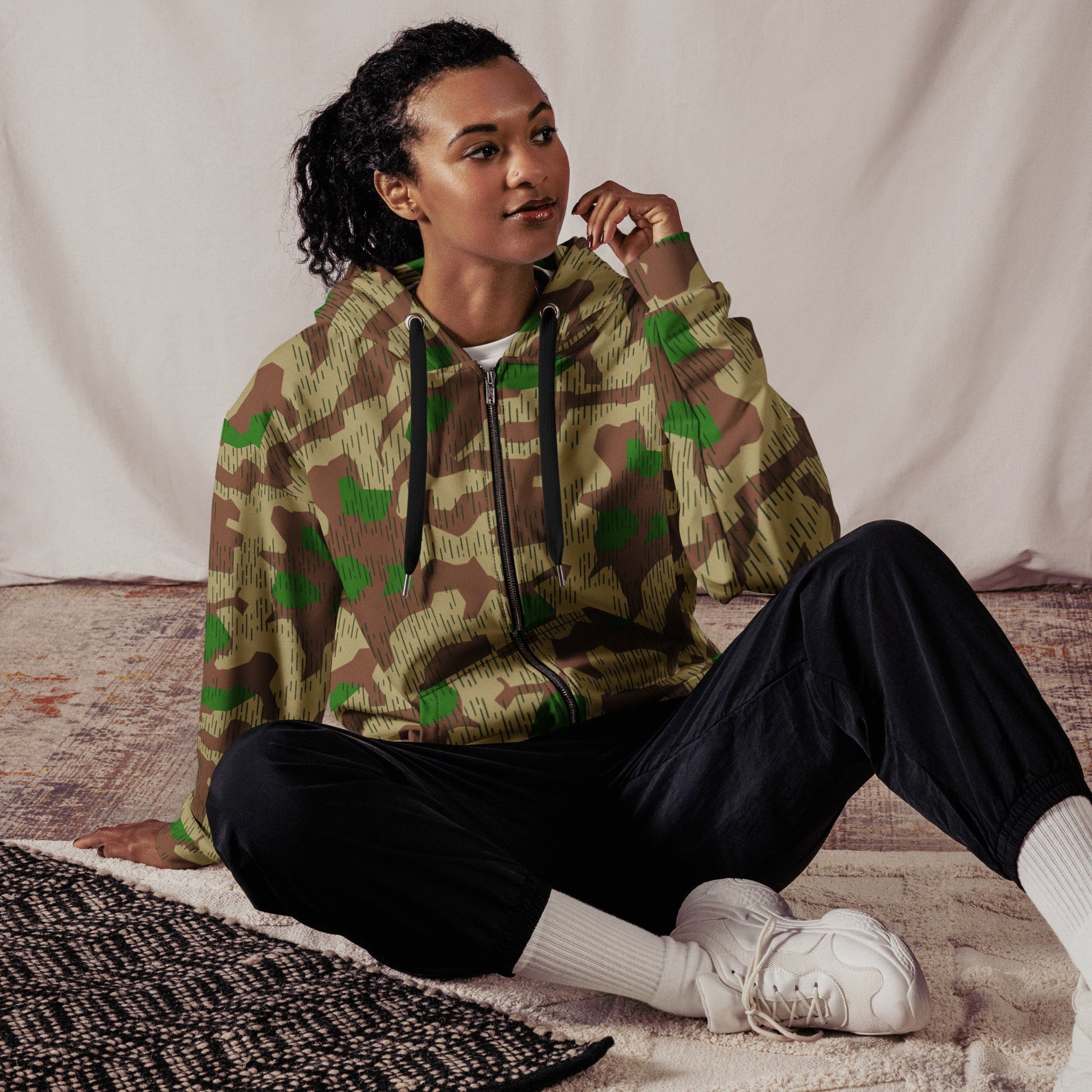 German Splittermuster Buntfarbendruck 31 CAMO Unisex zip hoodie Zip Hoodies