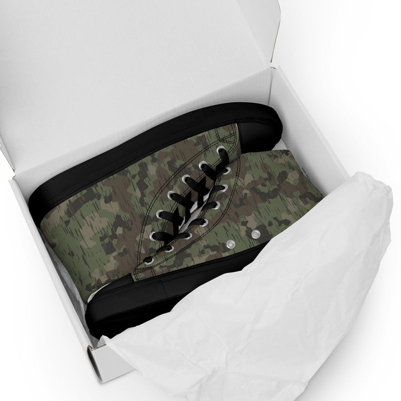 Splittermuster Fractal Rain CAMO Mens High-Top Canvas Shoes