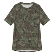 Splittermuster Fractal Rain CAMO Mens Short-Sleeve Rash Guard - 2XS
