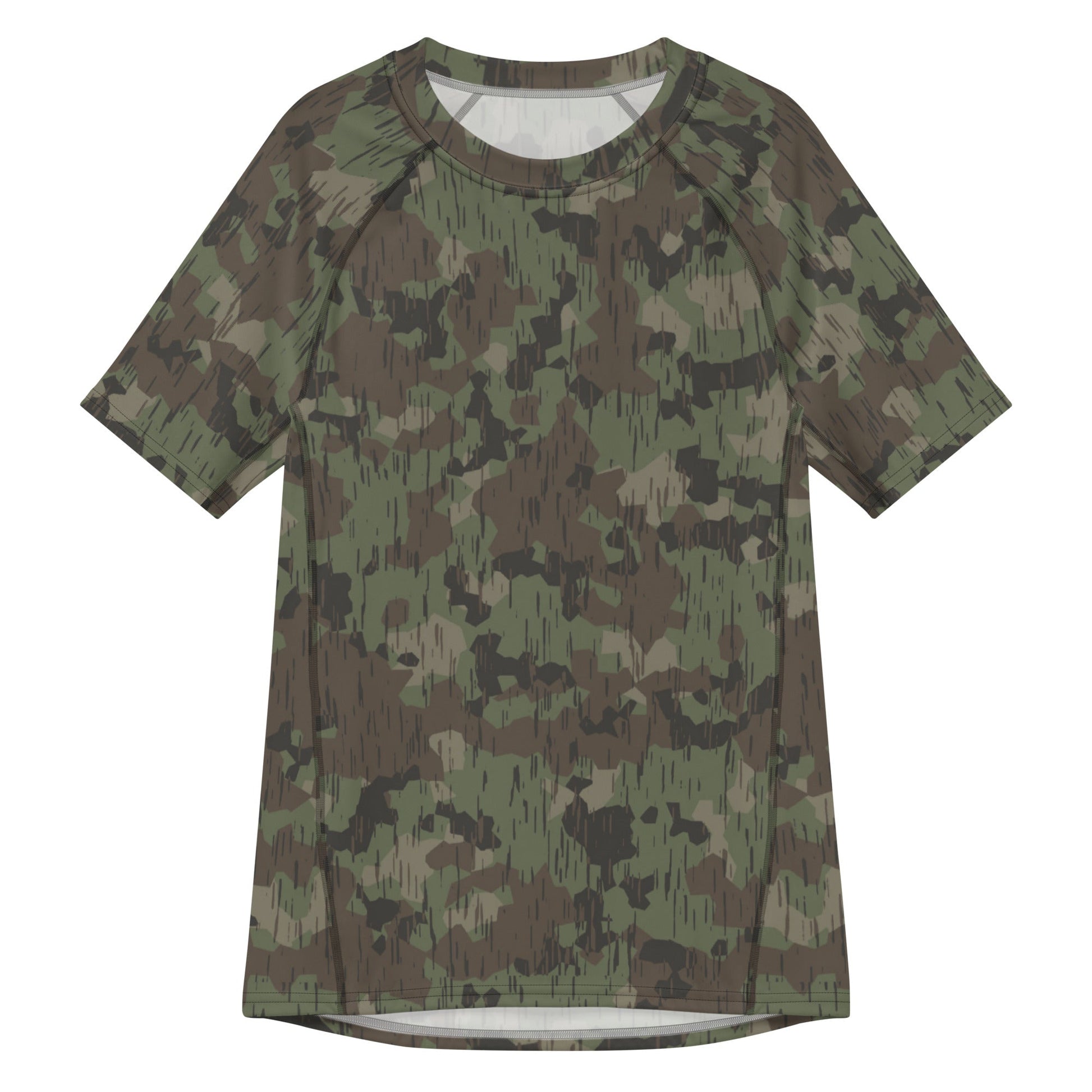 German Splittermuster Fractal Rain CAMO Mens Short-Sleeve Rash Guard - 2XS - Short-sleeve Guards