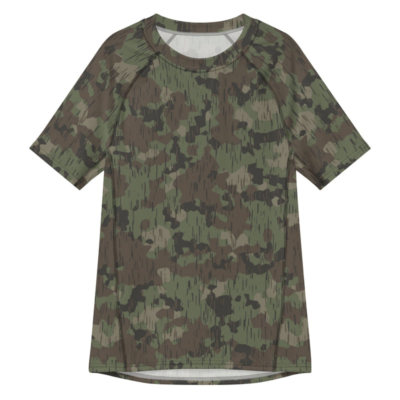 Splittermuster Fractal Rain CAMO Mens Short-Sleeve Rash Guard - 2XS