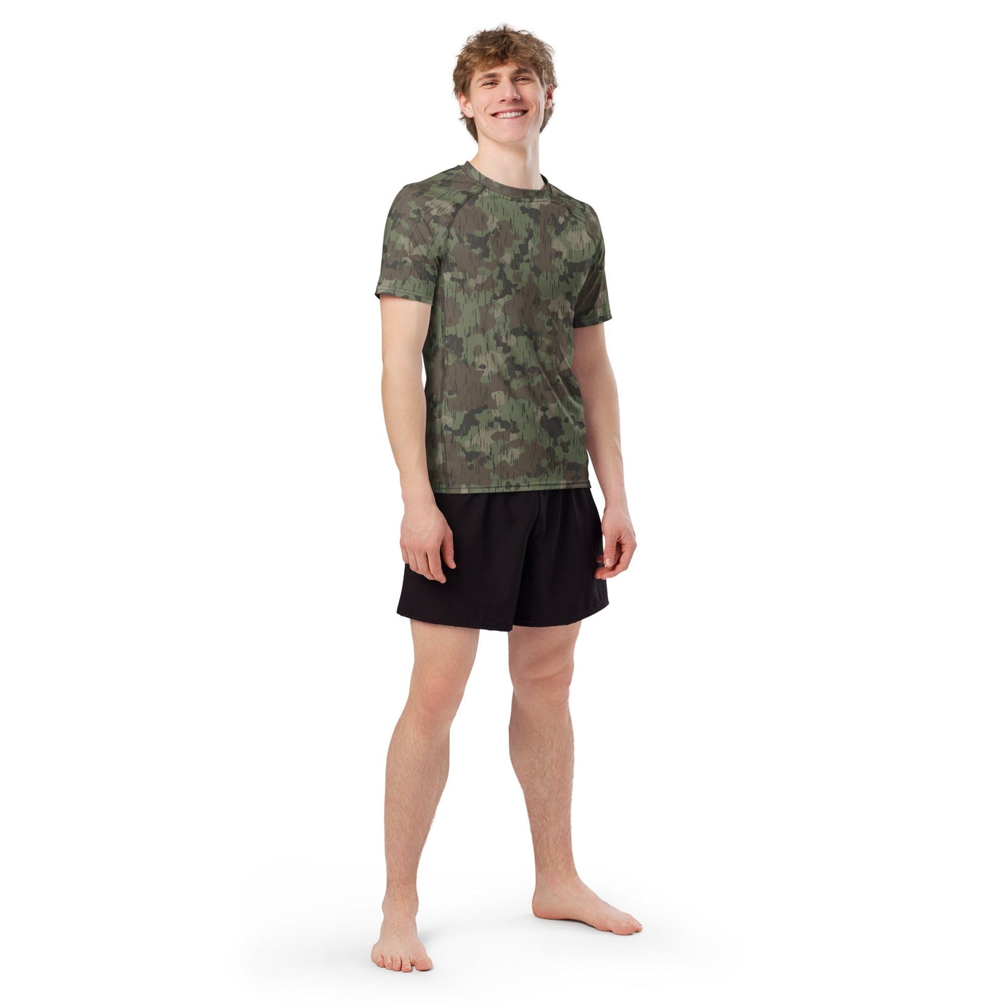 German Splittermuster Fractal Rain CAMO Mens Short-Sleeve Rash Guard - Short-sleeve Guards