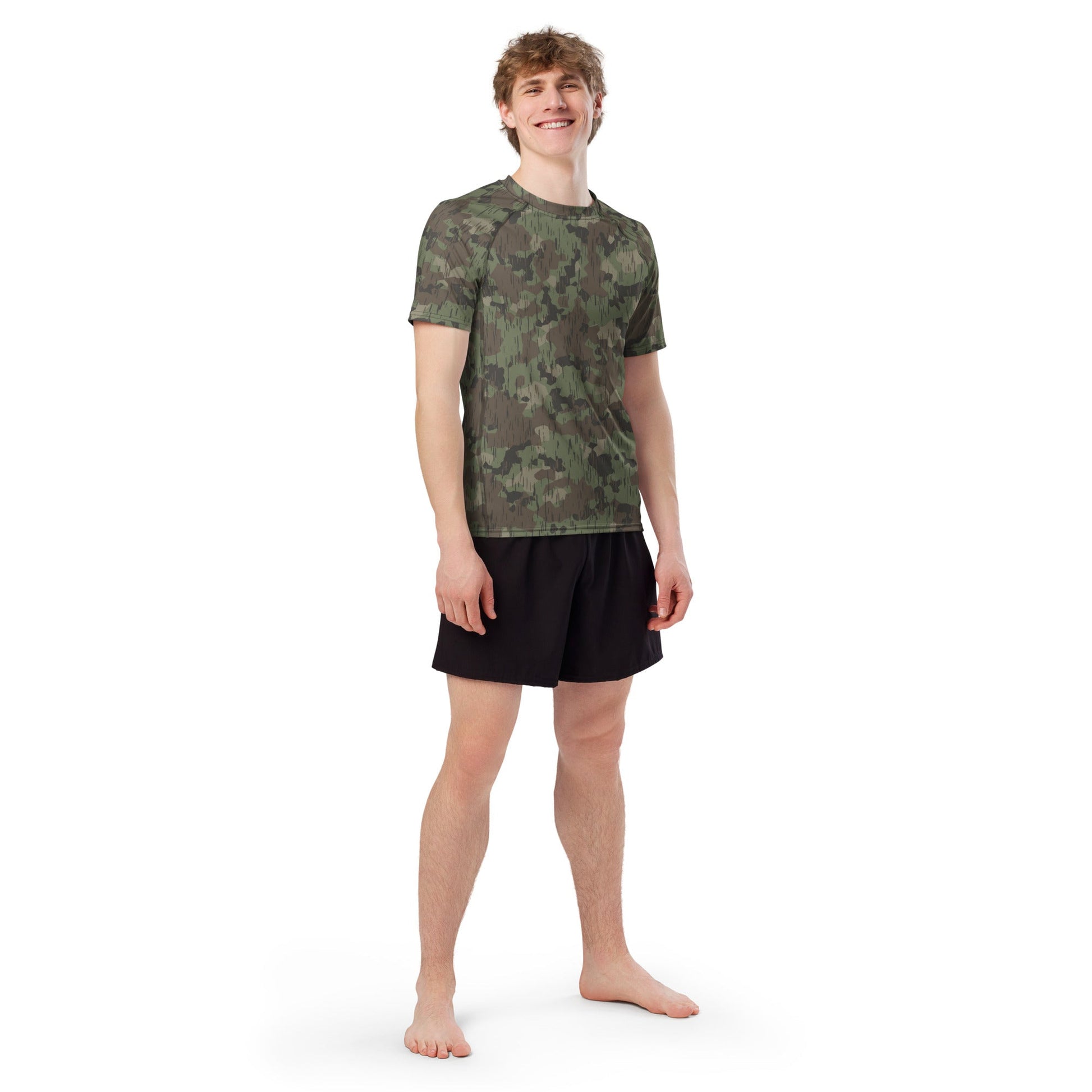 German Splittermuster Fractal Rain CAMO Mens Short-Sleeve Rash Guard - Short-sleeve Guards