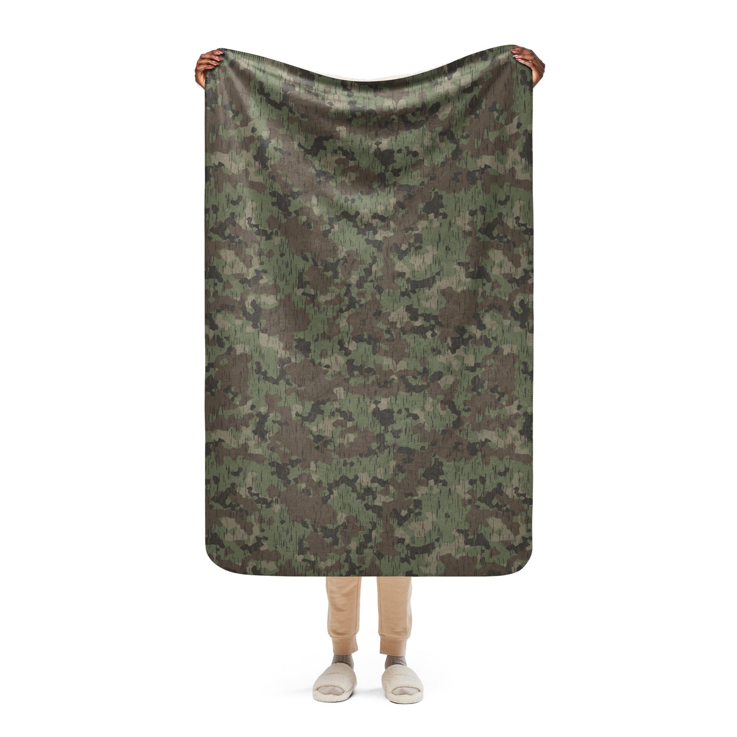 German Splittermuster Fractal Rain CAMO Sherpa Blanket - 37″×57″