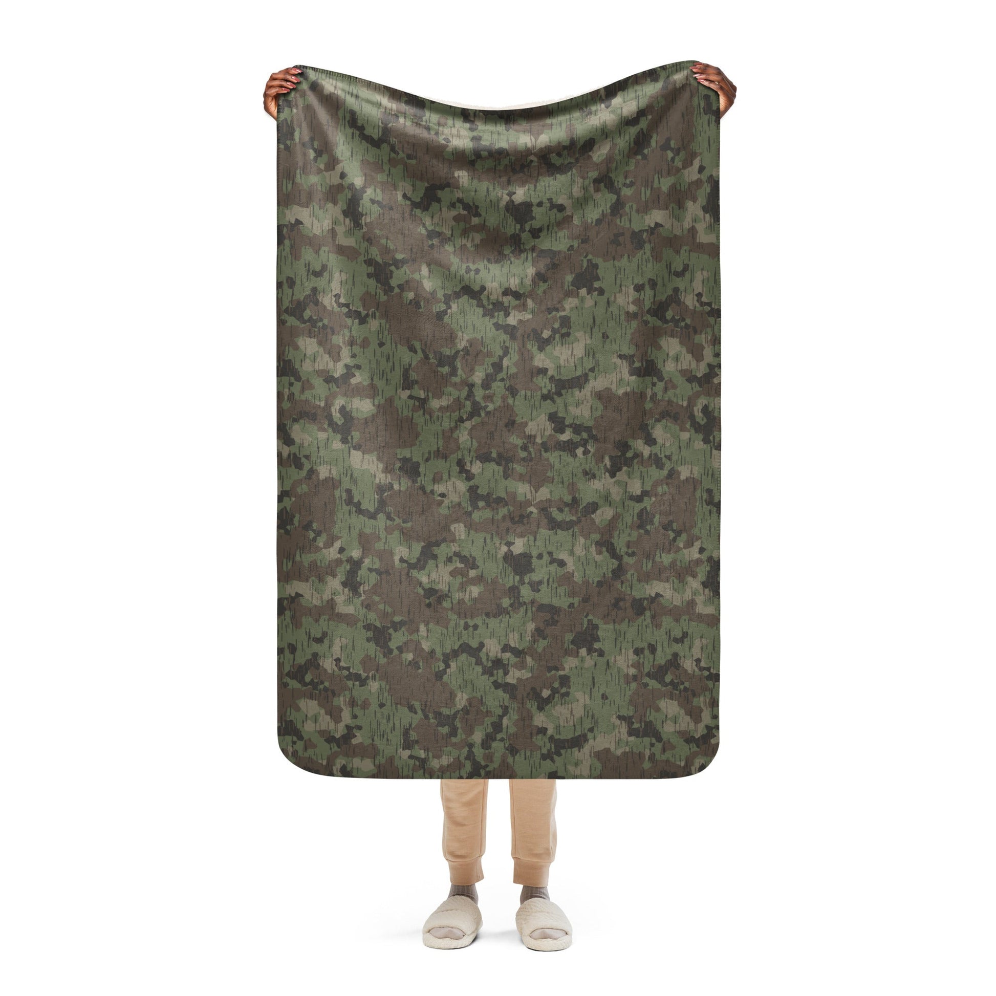 German Splittermuster Fractal Rain CAMO Sherpa Blanket - 37″×57″