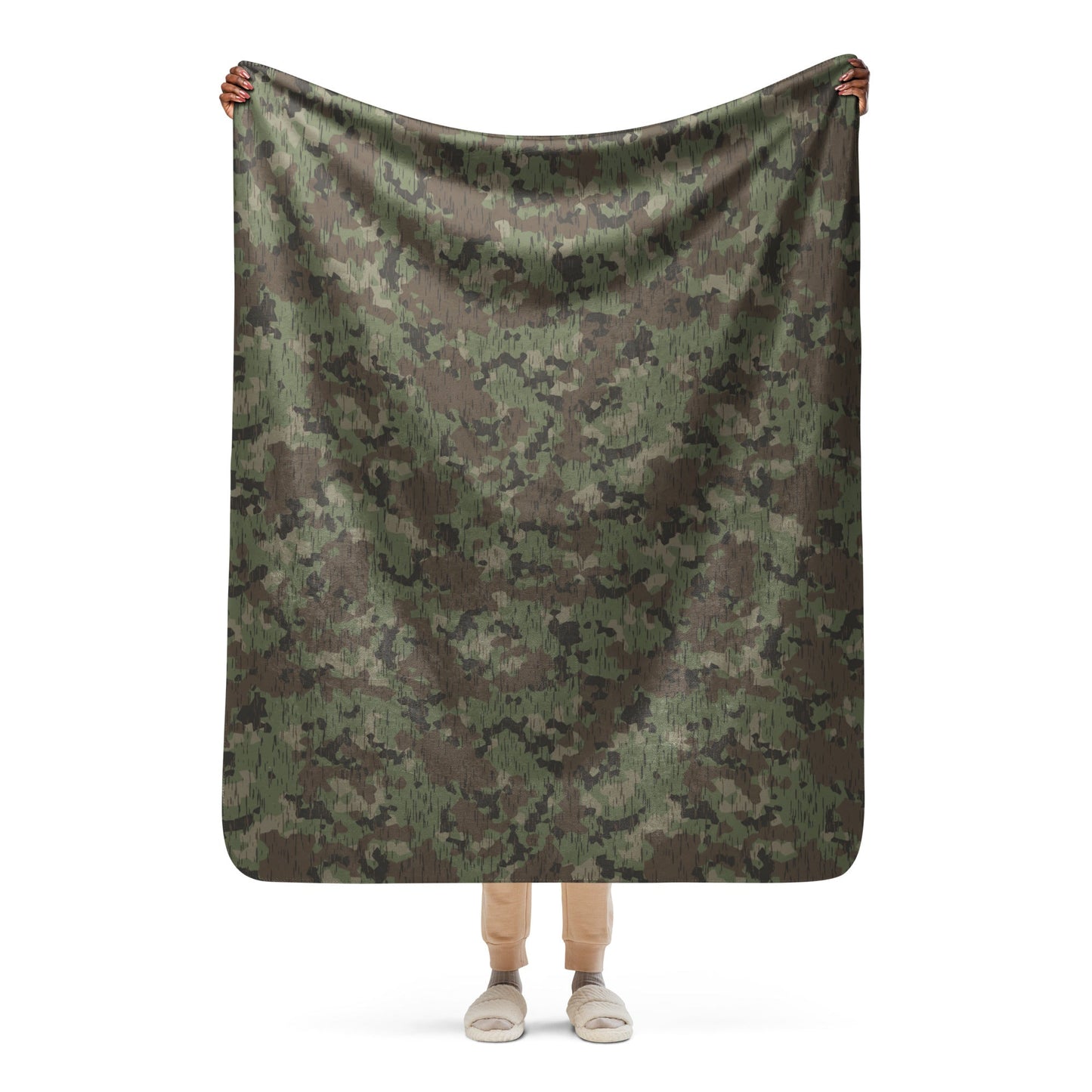 German Splittermuster Fractal Rain CAMO Sherpa Blanket - 50″×60″