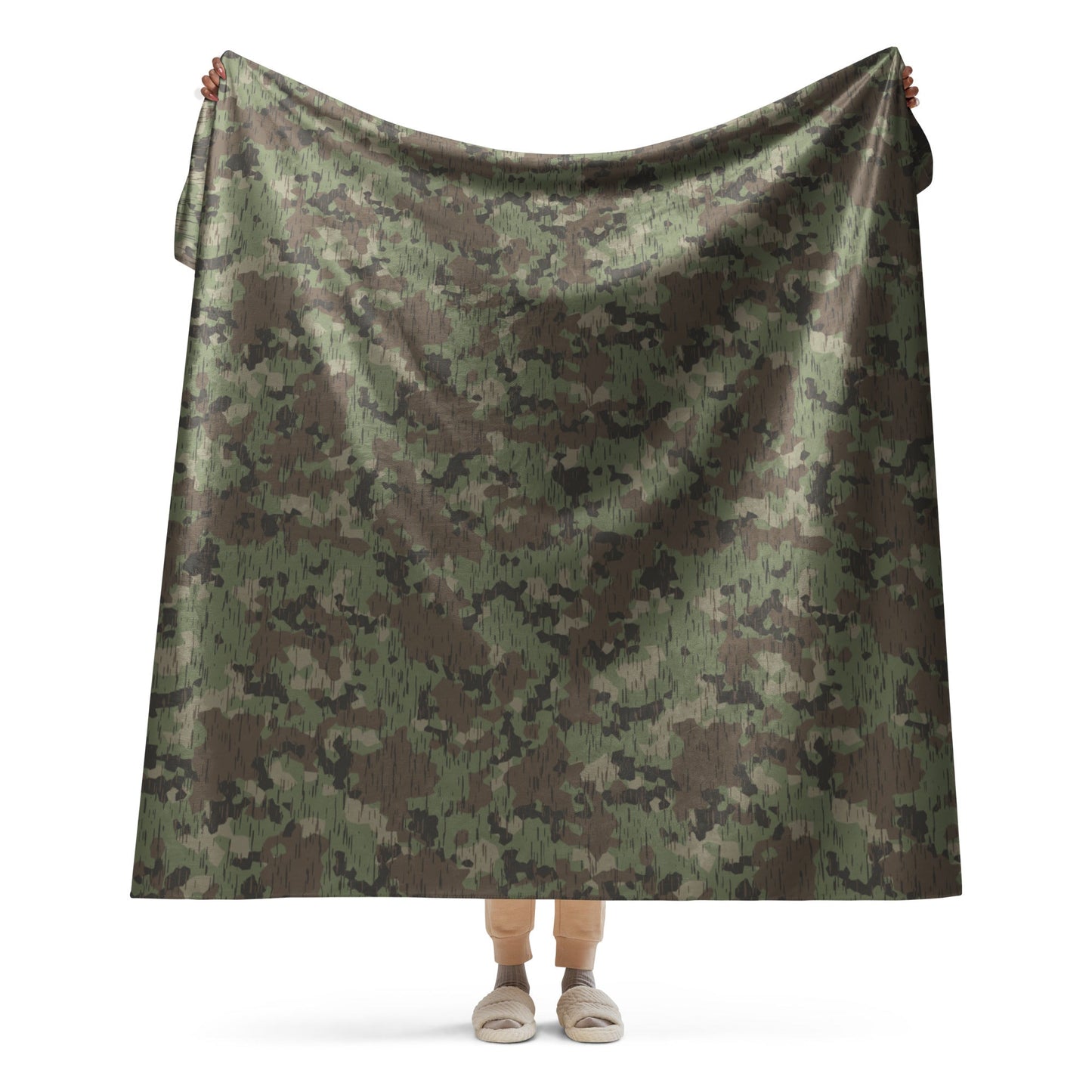 German Splittermuster Fractal Rain CAMO Sherpa Blanket - 60″×80″