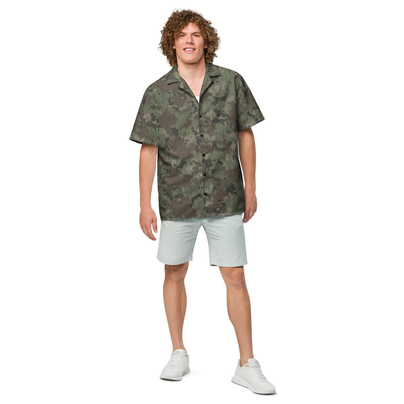 Splittermuster Fractal Rain CAMO Unisex Short-Sleeve Button Shirt - Button-Up