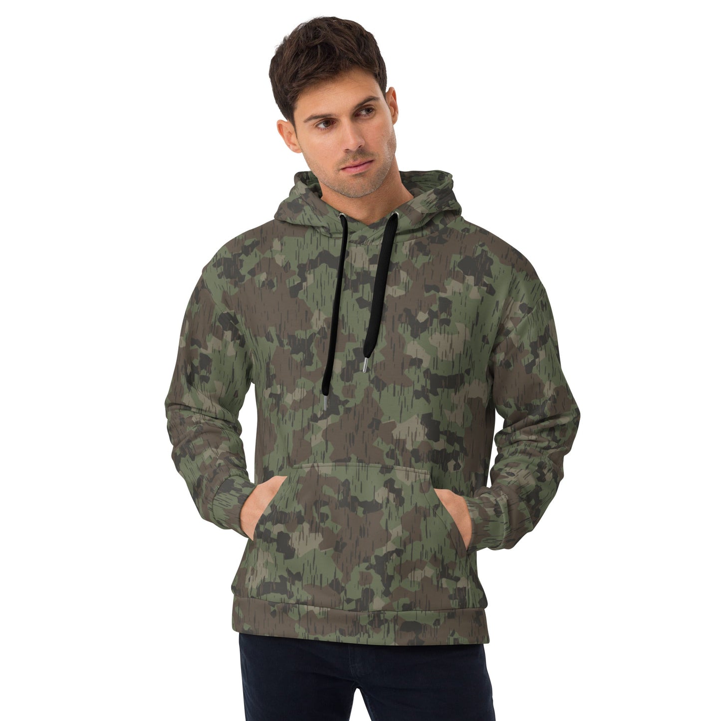 German Splittermuster Fractal Rain CAMO Unisex Hoodie - 2XS - Hoodies