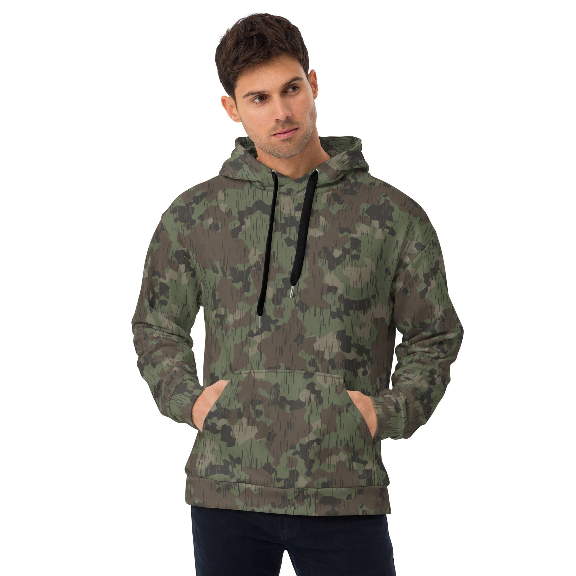 German Splittermuster Fractal Rain CAMO Unisex Hoodie - 2XS - Hoodies