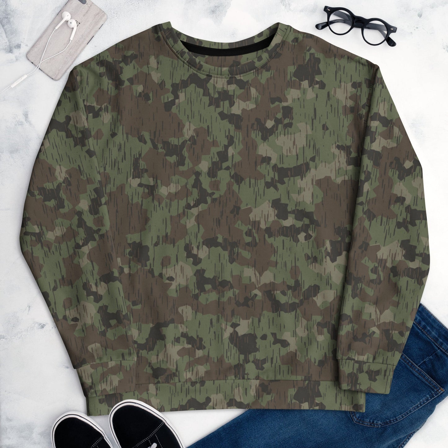 German Splittermuster Fractal Rain CAMO Unisex Sweatshirt - Sweatshirts