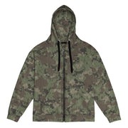 Splittermuster Fractal Rain CAMO Unisex Zip Hoodie - 2XS