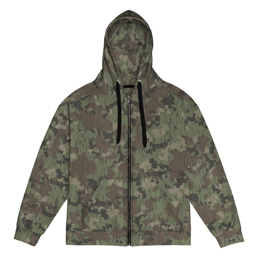 German Splittermuster Fractal Rain CAMO Unisex zip hoodie - 2XS - Zip Hoodies